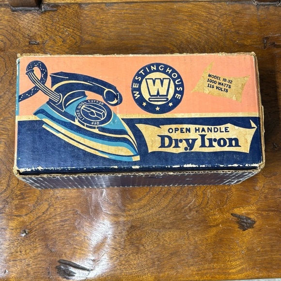 Vintage 50s Westinghouse Dry Iron clothes iron with original packaging - Picture 4 of 15